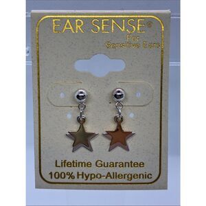 3For$20 EAR SENSE Two-Tone Star Drop Earrings - Gold & Silver